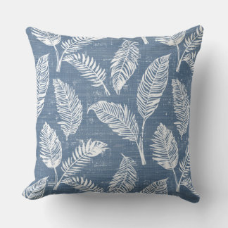 Blaue Palmwedel-Wurfkissen Kissen