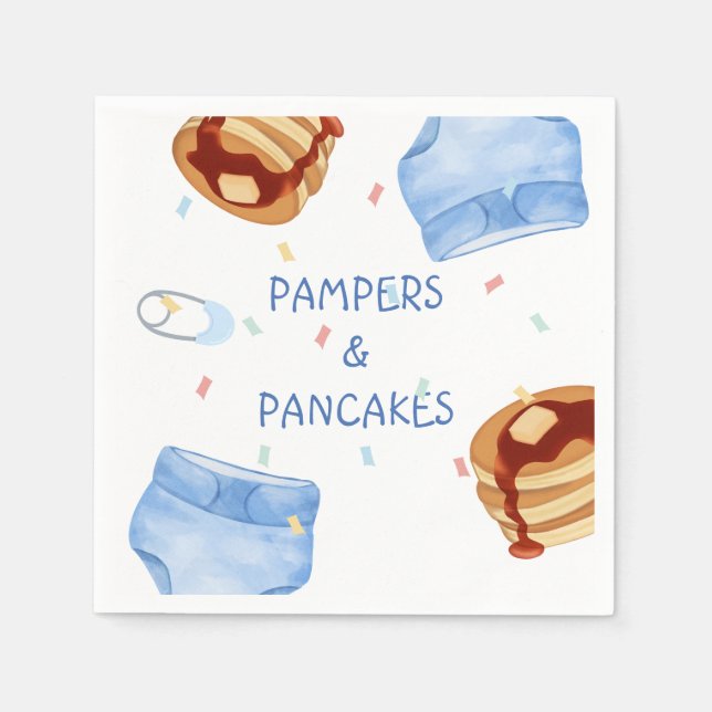Blaue Pampers und Crêpes Teller Serviette (Vorderseite)