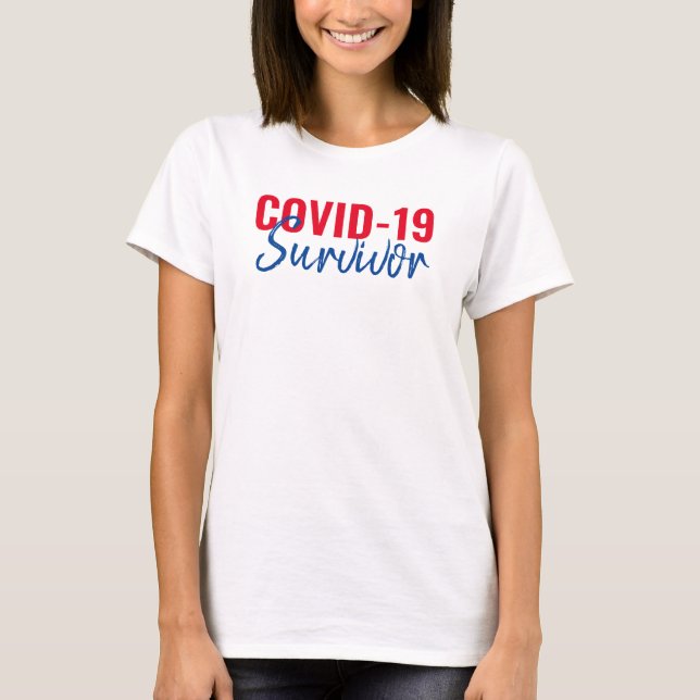 Blaue Pandemie Coronavirus Covid-19 Survivor T-Shirt (Vorderseite)
