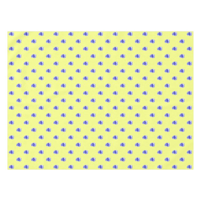 Blaue Pansy auf Gelb - Tablette Tischdecke (Vorderseite (Horizontal))
