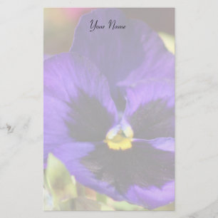 Blaue Pansy-Blume stationär Briefpapier