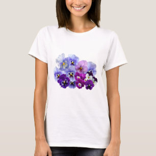Blaue Pansy-Blumen-Blumenfrühlings-Stiefmütterchen T-Shirt