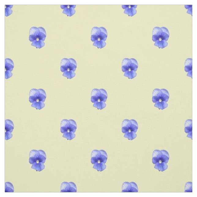 Blaue Pansy on Yellow - Stoff (Muster)