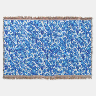 Blaue Papageien in einem tropischen Garten Decke