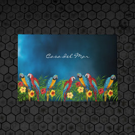 Blaue Papageien - Name des Sommerhauses Fußmatte