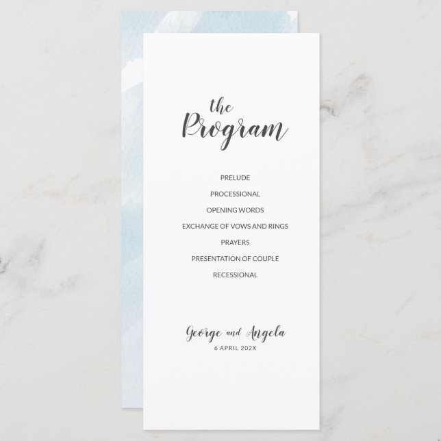 Blaue Party-Programme Programm (Vorne/Hinten)