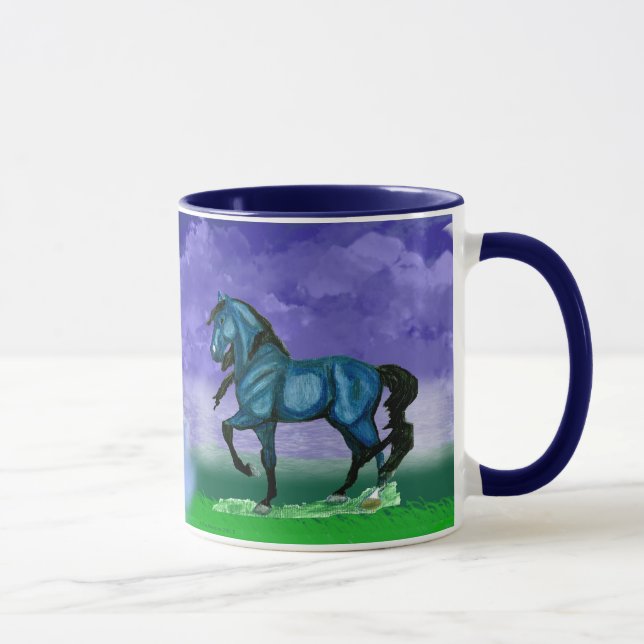 Blaue Paso Fino PferdeTasse Tasse (Rechts)