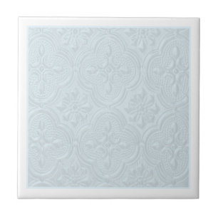 Blaue Pastell-Blumenmuster Fliese