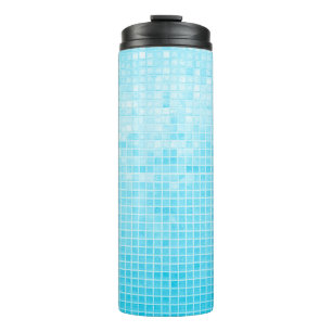 Blaue Pastell-Keramikwand- und Bodenfliesen abstra Thermosbecher
