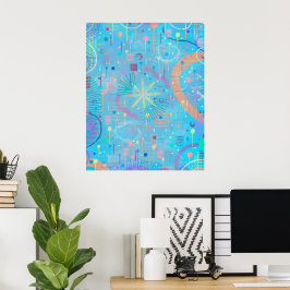 Blaue Pastell-Traum-Abstraktion Poster