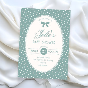 Blaue Pastell-Vintage-Babyparty Einladung