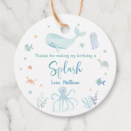 Blaue Pastelle unter dem Meer Geburtstag Geschenkanhänger