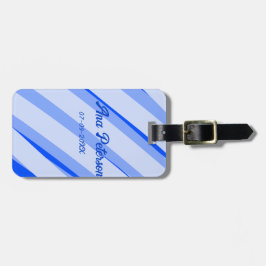 Blaue Pastellfarbe Namen Datum Boho Retro Linien M Gepäckanhänger