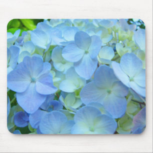 Blaue Pastellhydrangea-Blumen mousepads mit Blumen