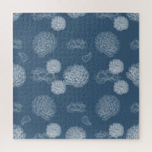 Blaue Peere nahtlose Blumenmuster Puzzle