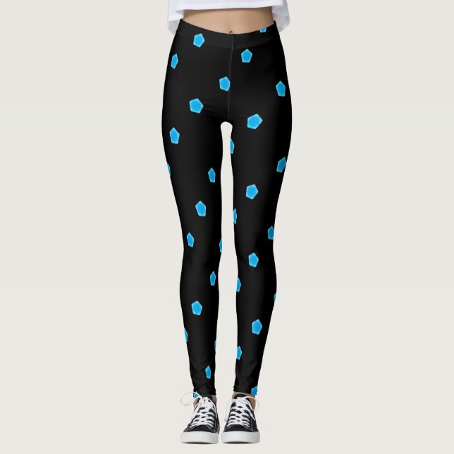 blaue Pentagon schwarz Leggings (Vorderseite)
