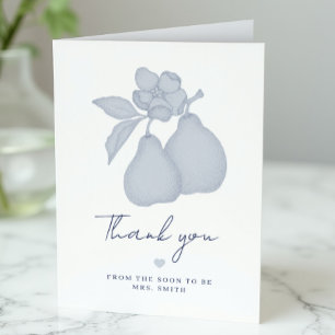 Blaue Perfect Pear Hochzeitsdusche Dankeskarten Dankeskarte