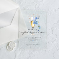 Blaue Perlen und Prosecco-Brautparty