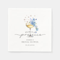 Blaue Perlen und Prosecco Brautparty