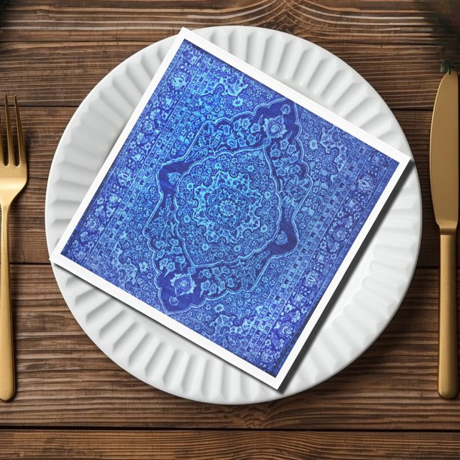 Blaue Perserteppich-Optik - Tabris Serviette (Von Creator hochgeladen)