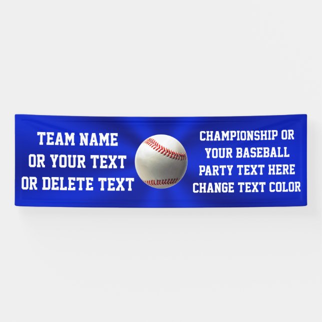 Blaue personalisierte Baseball-Fahne mit Ihrem Banner (Horizontal)