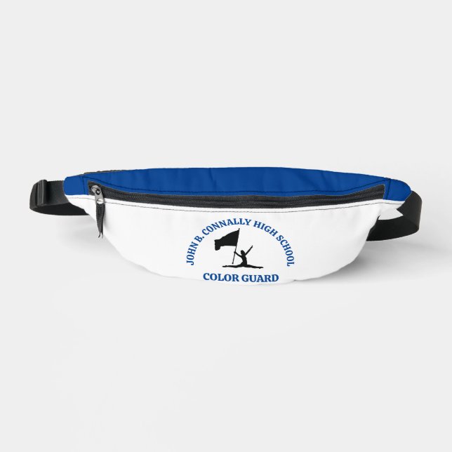 Blaue personalisierte Color Guard der High School Bauchtasche (Vorderseite)