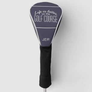 Blaue personalisierte Initialen monogrammiertes Go Golf Headcover