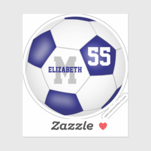 Blaue personalisierte Jungs Fußball Aufkleber