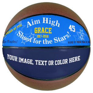 Blaue personalisierte Name-Team-Sterne-Basketball Basketball