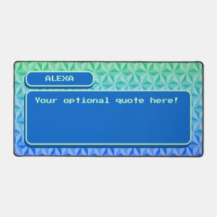 Blaue personalisierte Retro-Gaming-Pixel-Art Schreibtischunterlage