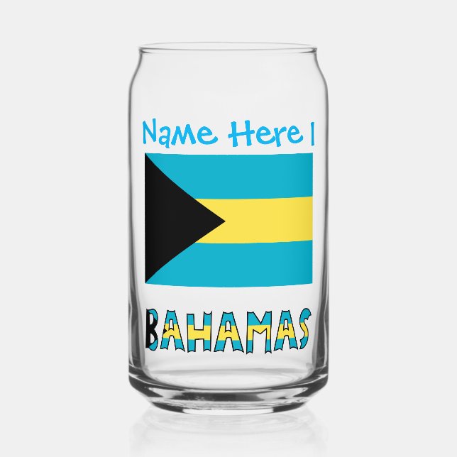 Blaue Personalisierung der Bahamas und der Bahamas Dosenglas (Vorderseite)