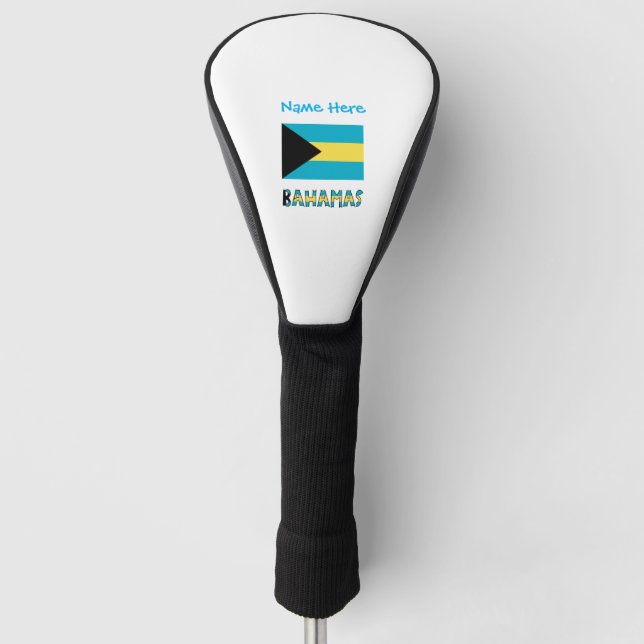 Blaue Personalisierung der Bahamas und der Bahamas Golf Headcover (Vorderseite)