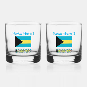 Blaue Personalisierung der Bahamas und der Bahamas Whiskyglas