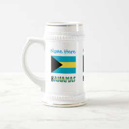 Blaue Personalisierung der Flagge Bahamas Bahamas Bierglas