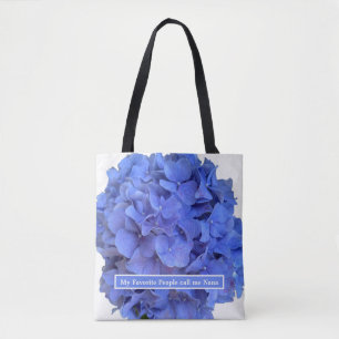 Blaue Perwinkle, elegante Blumenhydrangeas