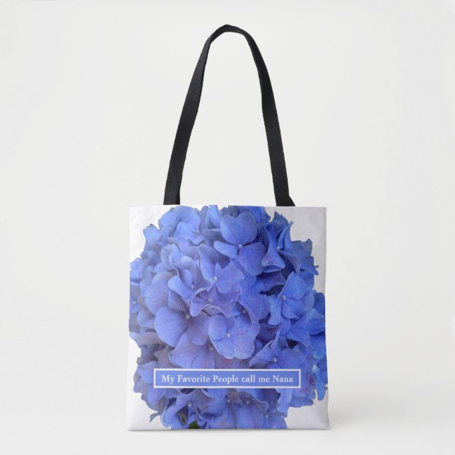 Blaue Perwinkle, elegante Blumenhydrangeas (Vorderseite)