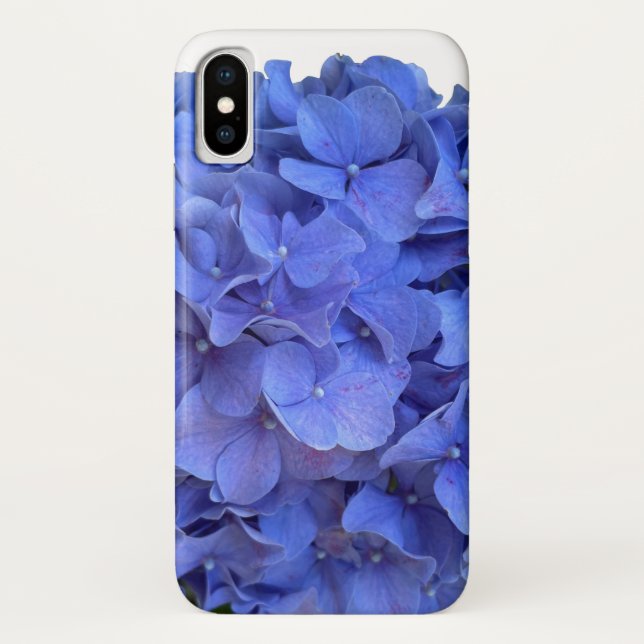 Blaue Perwinkle, elegante Blumenhydrangeas Case-Mate iPhone Hülle (Rückseite)