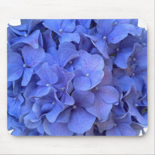 Blaue Perwinkle, elegante Blumenhydrangeas Mousepad
