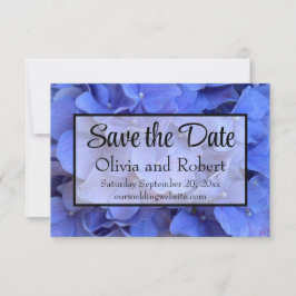 Blaue Perwinkle, elegante Blumenhydrangeas Save The Date