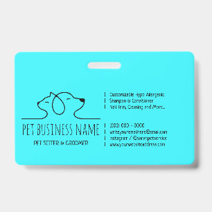 Blaue Petsitter Hund Katze Linienkunst-Logo Veteri Ausweis