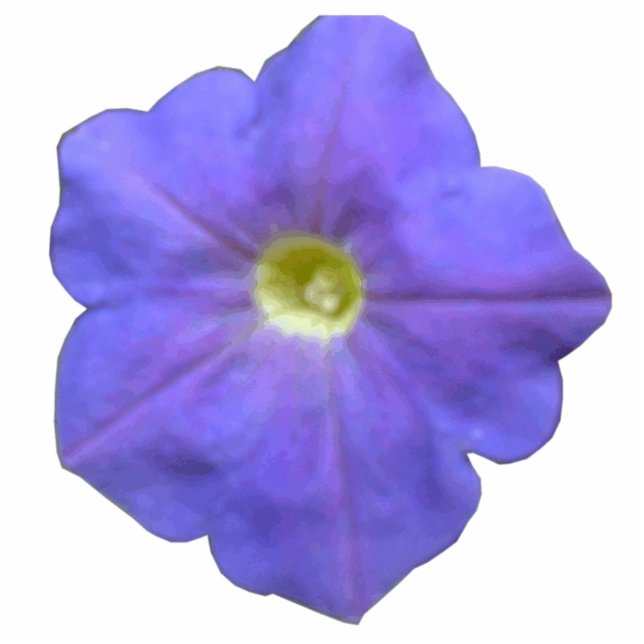 Blaue Petunia Fotoskulptur (Vorne)