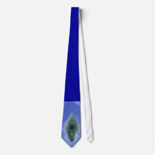 Blaue Pfau-Feder Krawatte