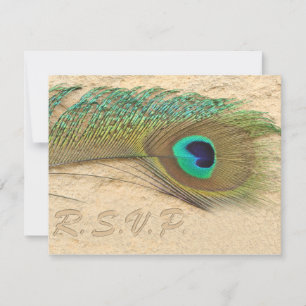 blaue Pfau-uAwgkarten RSVP Karte