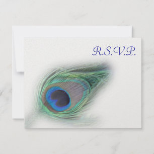 blaue Pfau-uAwgkarten RSVP Karte
