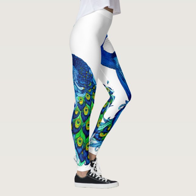 Blaue PfauenLeggings Leggings (Rechts)