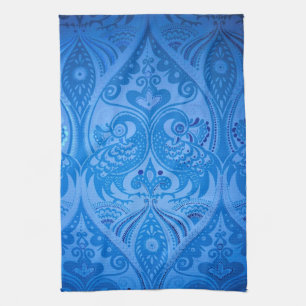 Blaue Pfauenvögel Geschirrtuch