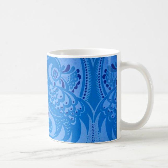 Blaue Pfauenvögel Kaffeetasse (Rechts)