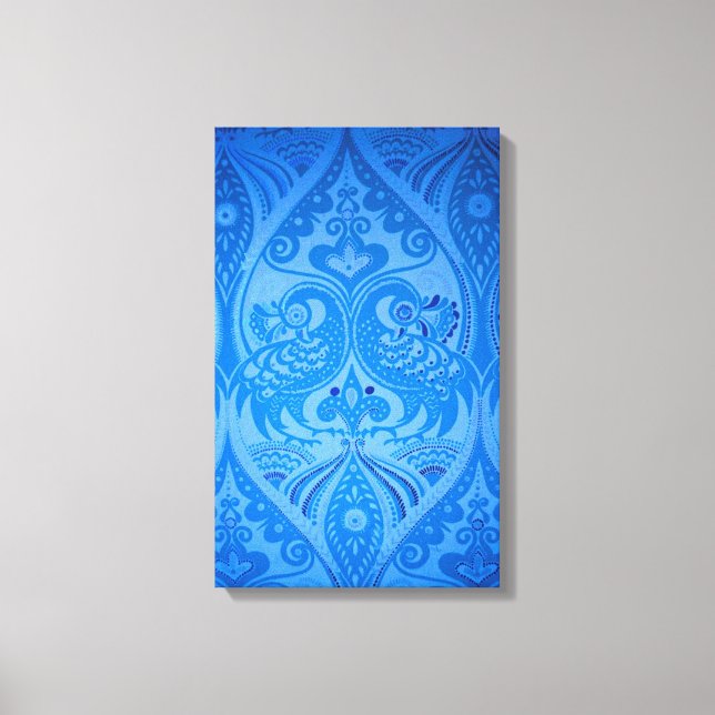 Blaue Pfauenvögel Leinwanddruck (Vorderseite)