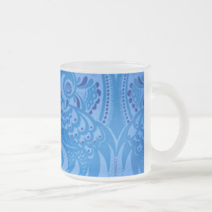 Blaue Pfauenvögel Mattglastasse