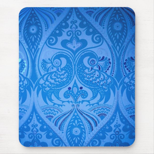 Blaue Pfauenvögel Mousepad (Vorne)